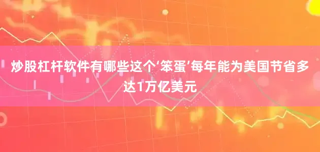 炒股杠杆软件有哪些这个‘笨蛋’每年能为美国节省多达1万亿美元
