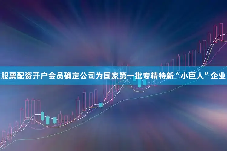 股票配资开户会员确定公司为国家第一批专精特新“小巨人”企业